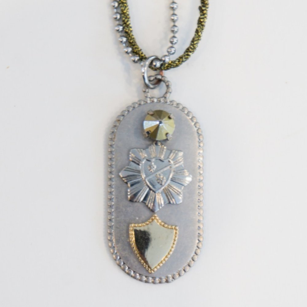 Banana Republic Crest Necklace Medieval Renaissance Silver